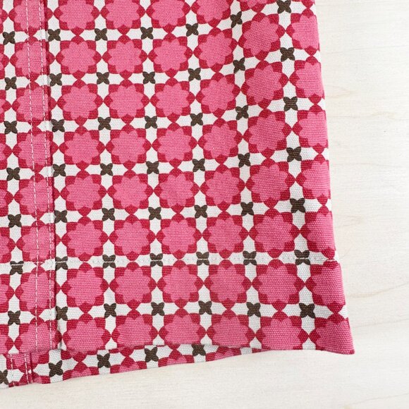 Talbots Cotton Blend Pencil Skirt Women's 8 Stretch Geometric Pink Red - Picture 3 of 9